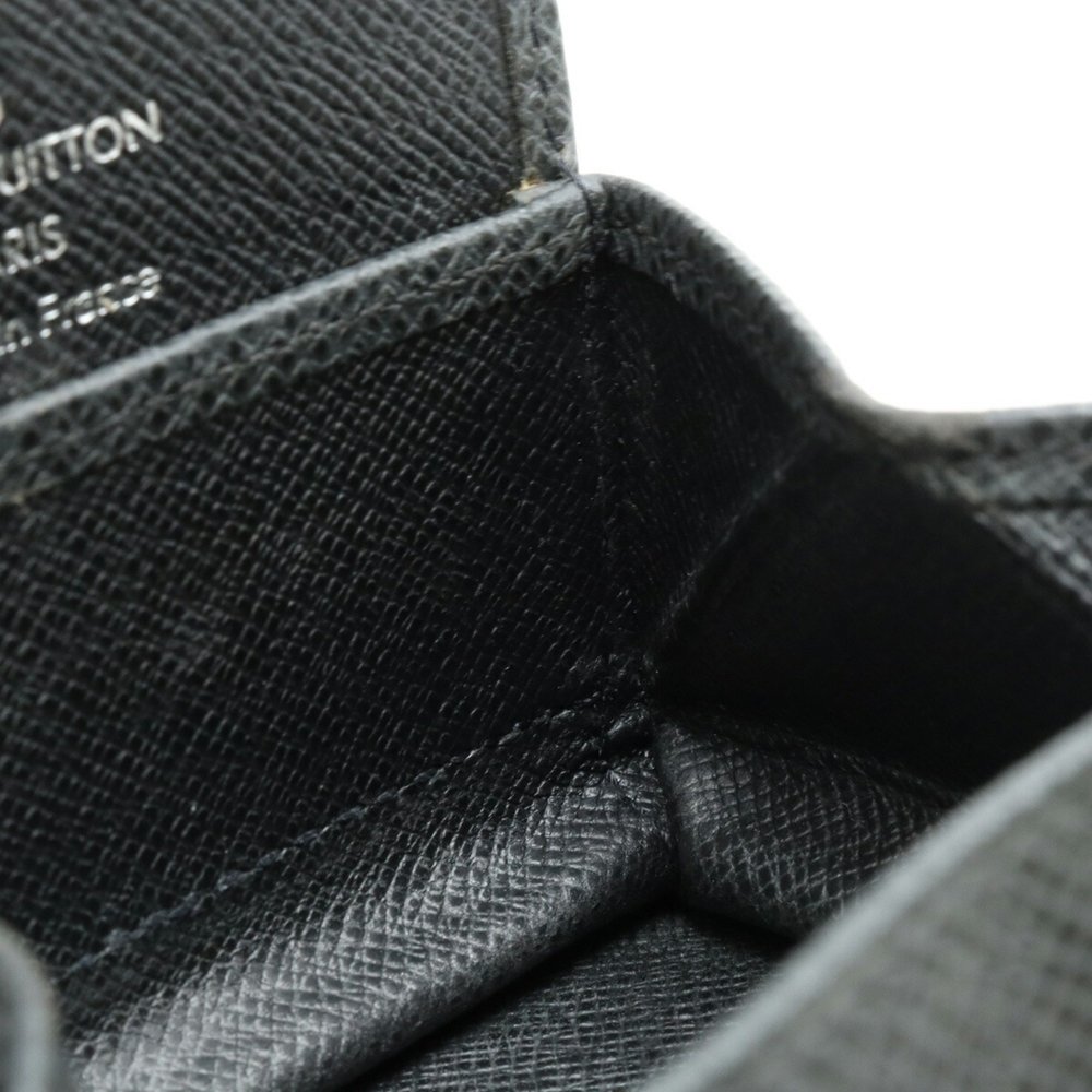 LOUIS VUITTON Taiga Porto Monnaie Boite Coin Case Leather Calf Ardoise Black ... - Picture 7 of 8